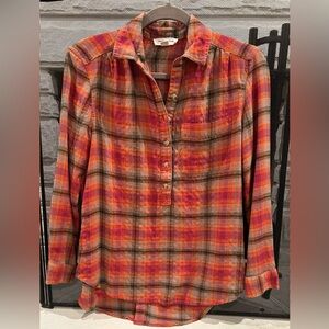 beachlunchlounge Plaid Button-Down Shirt - Size XS